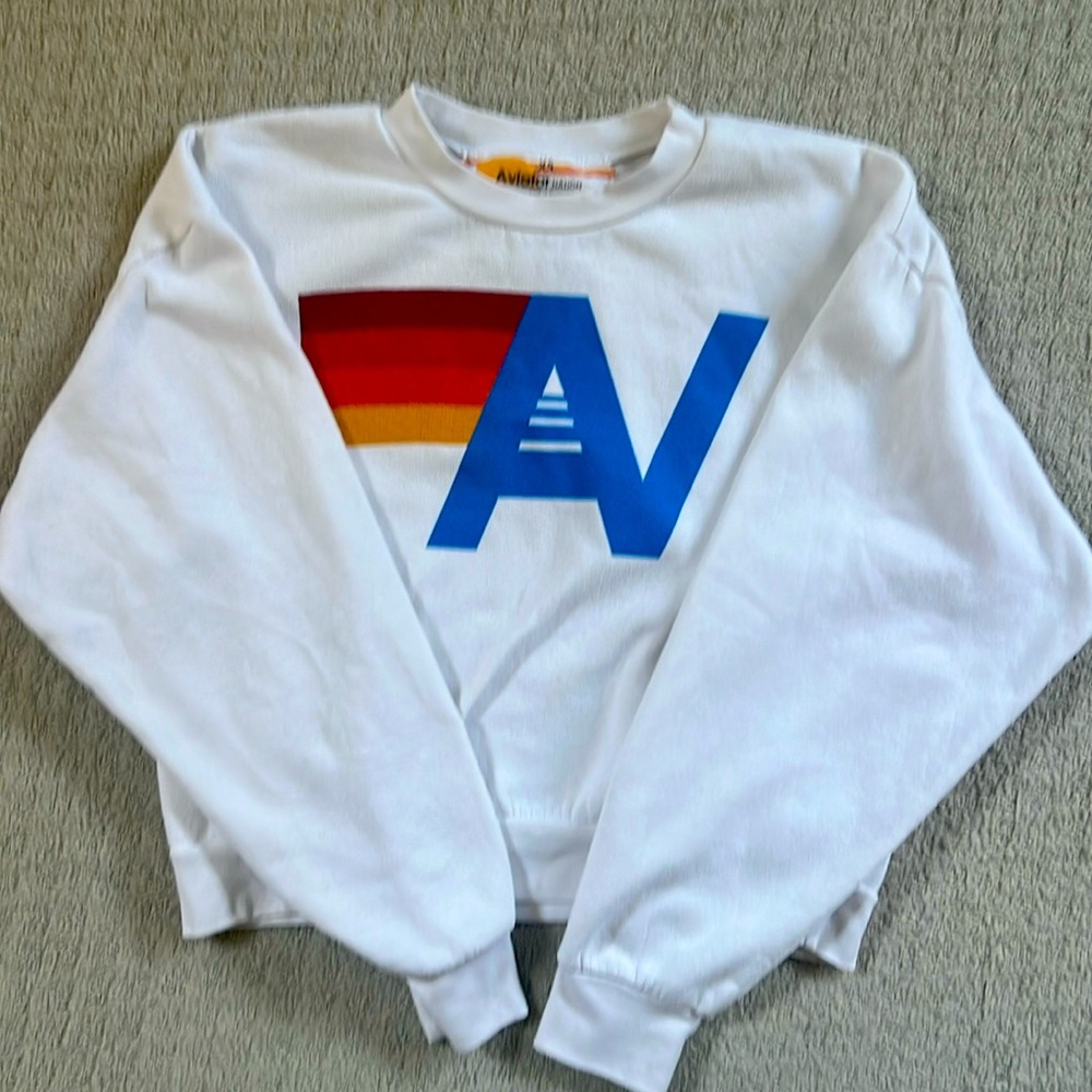 Aviator Nation White Logo Crewneck Sweatshirt